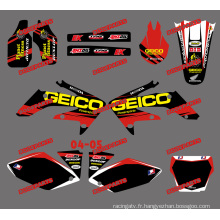 Mini vélo autocollants/Dirt Bike Kit autocollant/moto/Motocross graphiques pour Honda Crf250r Crf250 moto 2004 2005 (DST0012)